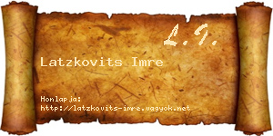 Latzkovits Imre névjegykártya